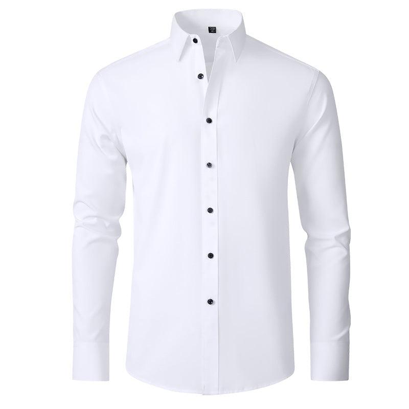 Men's Elastic Dress Shirts, Slim Fit Long Sleeves Shirt - Uniomen