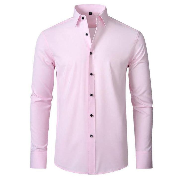 Men's Elastic Dress Shirts, Slim Fit Long Sleeves Shirt - Uniomen