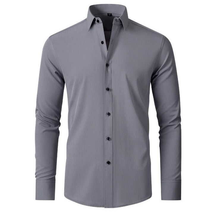 Men's Elastic Dress Shirts, Slim Fit Long Sleeves Shirt - Uniomen